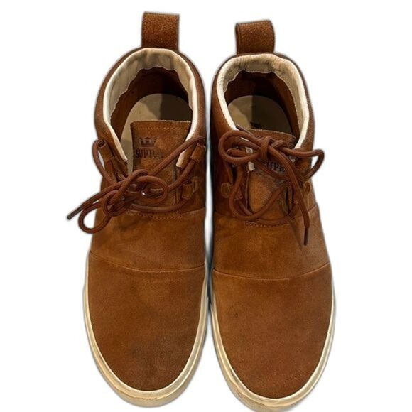 Supra Charles Suede Sneakers Brown/Bone Men SZ US 9.5 UK 8.5 - Picture 1 of 10